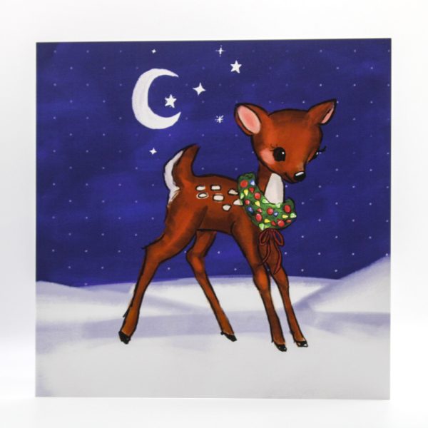 Vintage Wreathed Reindeer